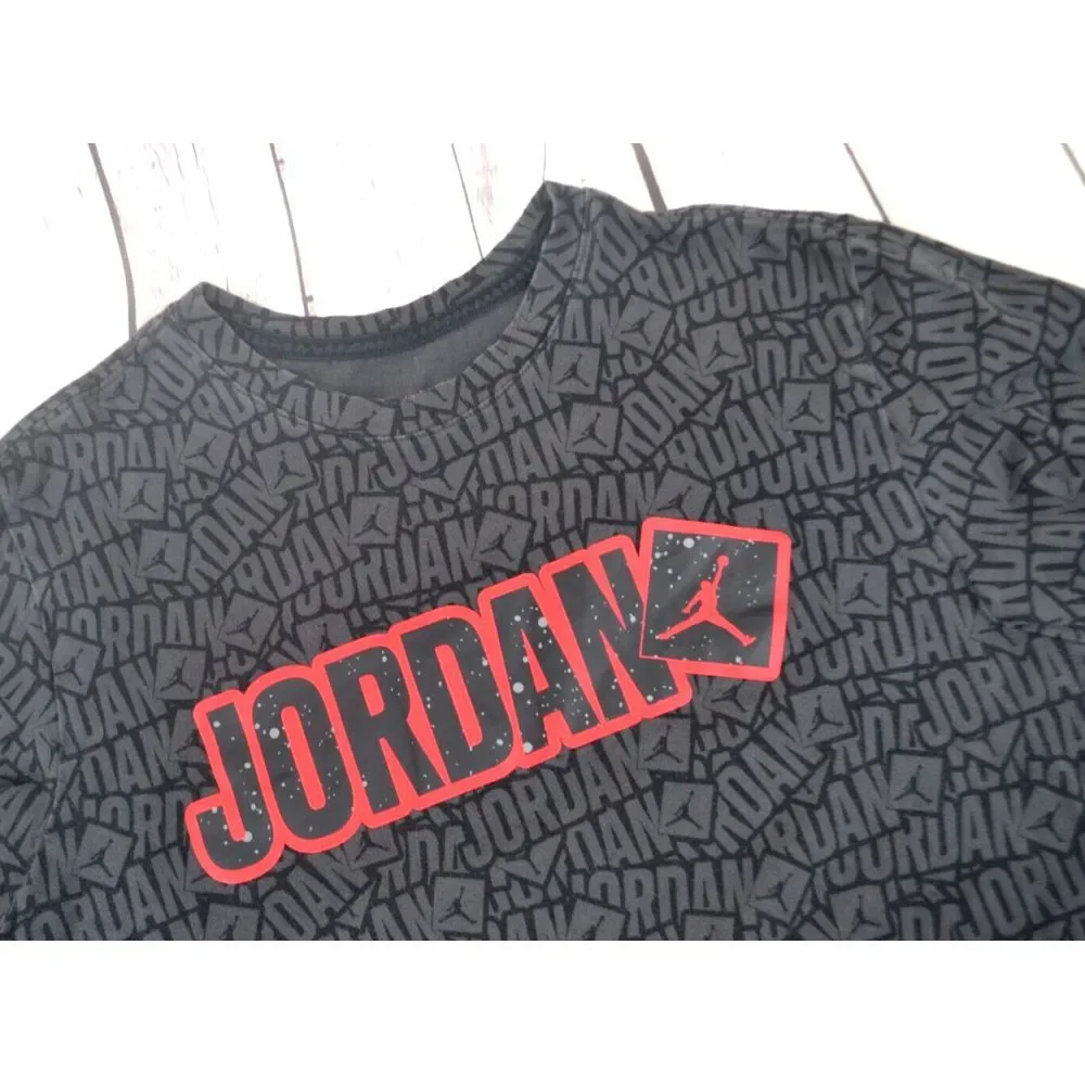 AIR JORDAN Nike Jumpman Men's Short Sleeve Stick AOP Tshirt SIZE MEDIUM Gray